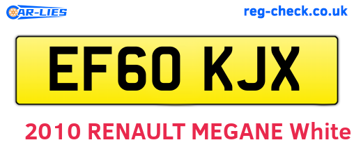 EF60KJX are the vehicle registration plates.