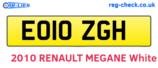 EO10ZGH are the vehicle registration plates.