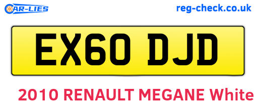 EX60DJD are the vehicle registration plates.