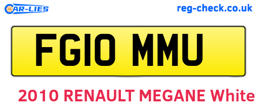 FG10MMU are the vehicle registration plates.