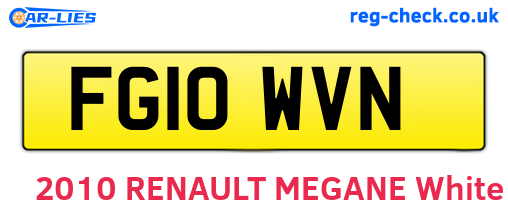 FG10WVN are the vehicle registration plates.