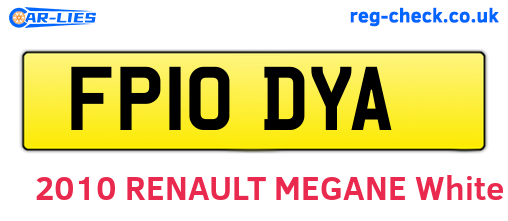 FP10DYA are the vehicle registration plates.