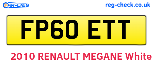 FP60ETT are the vehicle registration plates.