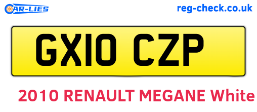 GX10CZP are the vehicle registration plates.