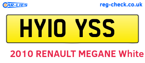 HY10YSS are the vehicle registration plates.