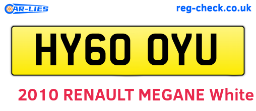 HY60OYU are the vehicle registration plates.
