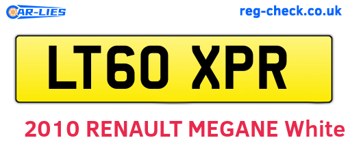 LT60XPR are the vehicle registration plates.