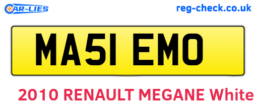 MA51EMO are the vehicle registration plates.