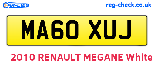 MA60XUJ are the vehicle registration plates.