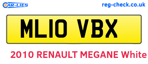 ML10VBX are the vehicle registration plates.