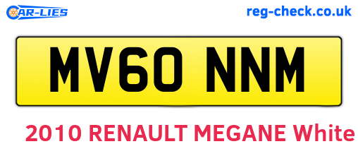 MV60NNM are the vehicle registration plates.