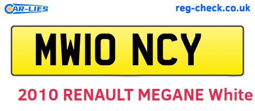 MW10NCY are the vehicle registration plates.