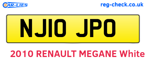 NJ10JPO are the vehicle registration plates.