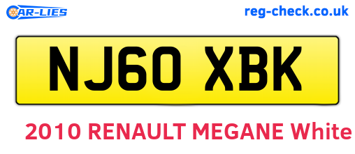 NJ60XBK are the vehicle registration plates.