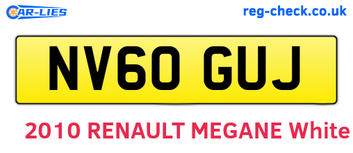 NV60GUJ are the vehicle registration plates.