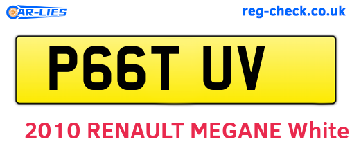 P66TUV are the vehicle registration plates.