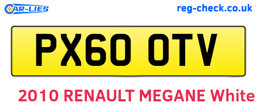 PX60OTV are the vehicle registration plates.