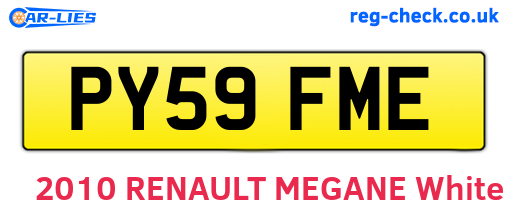 PY59FME are the vehicle registration plates.