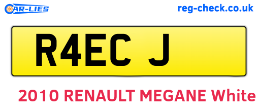 R4ECJ are the vehicle registration plates.
