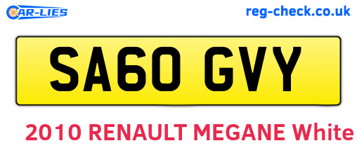 SA60GVY are the vehicle registration plates.