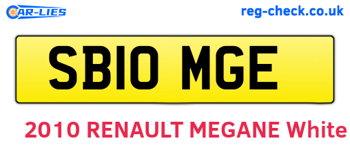 SB10MGE are the vehicle registration plates.