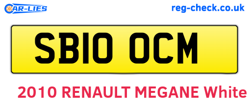 SB10OCM are the vehicle registration plates.