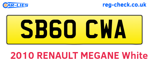 SB60CWA are the vehicle registration plates.