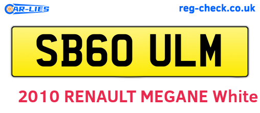 SB60ULM are the vehicle registration plates.