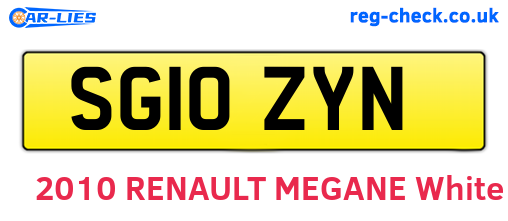SG10ZYN are the vehicle registration plates.