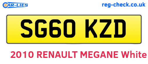 SG60KZD are the vehicle registration plates.