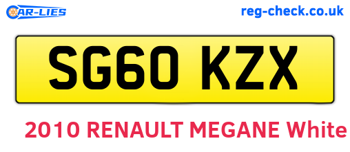 SG60KZX are the vehicle registration plates.