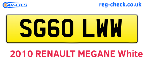 SG60LWW are the vehicle registration plates.