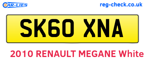 SK60XNA are the vehicle registration plates.