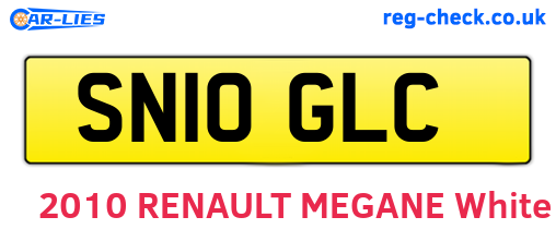 SN10GLC are the vehicle registration plates.