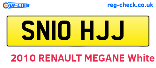 SN10HJJ are the vehicle registration plates.