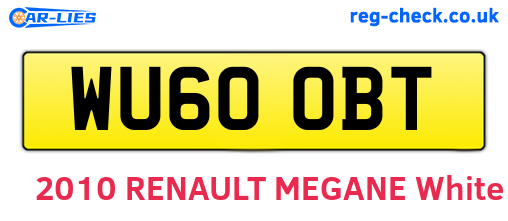WU60OBT are the vehicle registration plates.