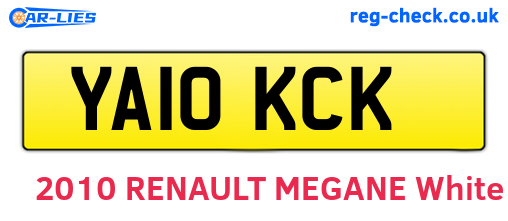 YA10KCK are the vehicle registration plates.