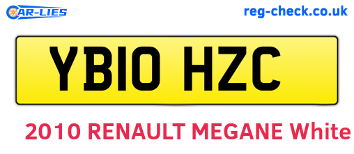 YB10HZC are the vehicle registration plates.