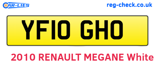 YF10GHO are the vehicle registration plates.