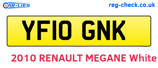 YF10GNK are the vehicle registration plates.