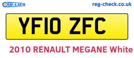 YF10ZFC are the vehicle registration plates.