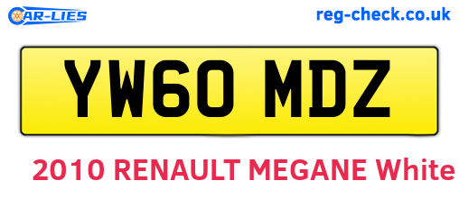 YW60MDZ are the vehicle registration plates.