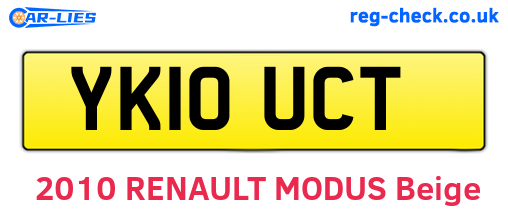 YK10UCT are the vehicle registration plates.
