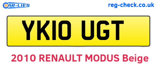 YK10UGT are the vehicle registration plates.