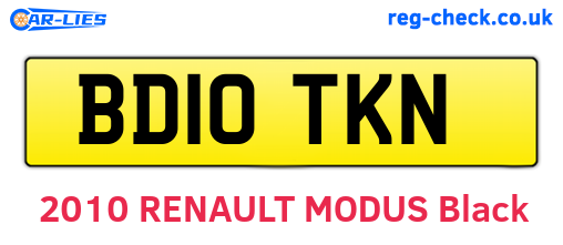 BD10TKN are the vehicle registration plates.