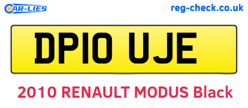 DP10UJE are the vehicle registration plates.