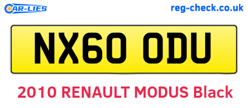 NX60ODU are the vehicle registration plates.