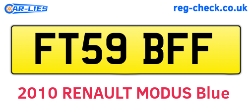 FT59BFF are the vehicle registration plates.