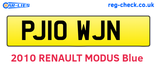 PJ10WJN are the vehicle registration plates.