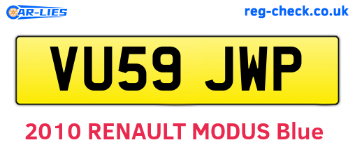 VU59JWP are the vehicle registration plates.